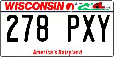 WI license plate 278PXY