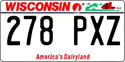 WI license plate 278PXZ