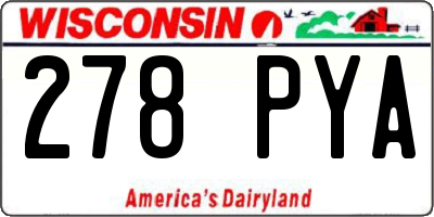 WI license plate 278PYA
