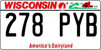 WI license plate 278PYB