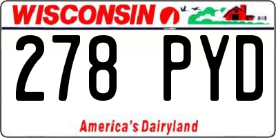 WI license plate 278PYD