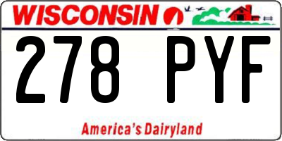 WI license plate 278PYF