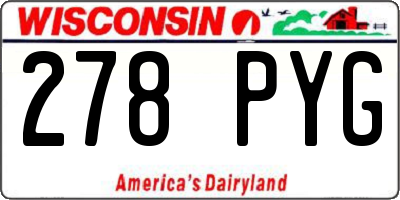 WI license plate 278PYG