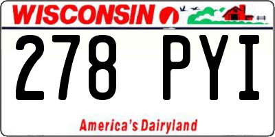 WI license plate 278PYI