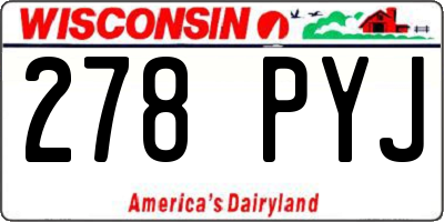 WI license plate 278PYJ