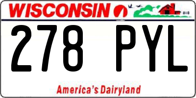 WI license plate 278PYL