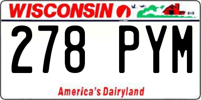 WI license plate 278PYM