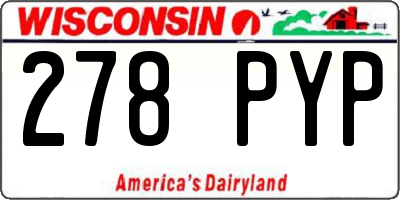WI license plate 278PYP