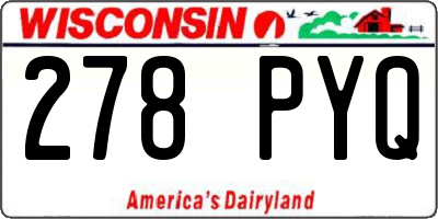 WI license plate 278PYQ