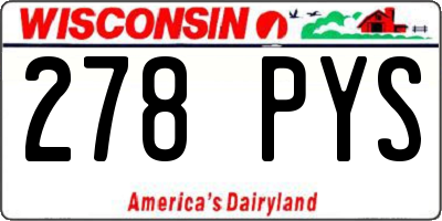 WI license plate 278PYS