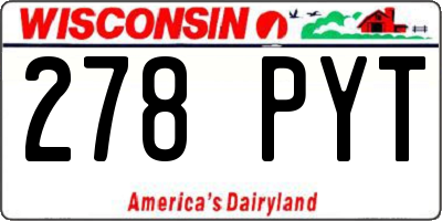 WI license plate 278PYT