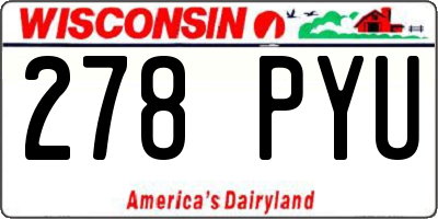 WI license plate 278PYU
