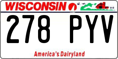 WI license plate 278PYV