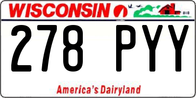 WI license plate 278PYY