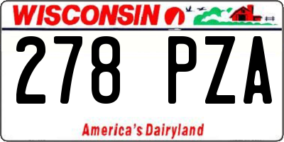 WI license plate 278PZA
