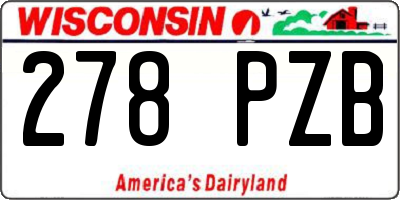 WI license plate 278PZB