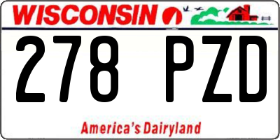 WI license plate 278PZD