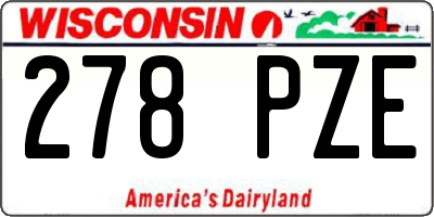 WI license plate 278PZE