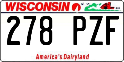WI license plate 278PZF