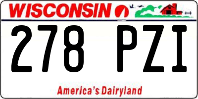 WI license plate 278PZI