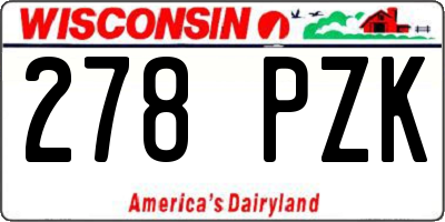 WI license plate 278PZK