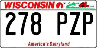 WI license plate 278PZP