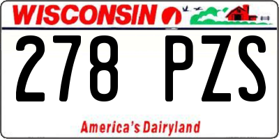 WI license plate 278PZS