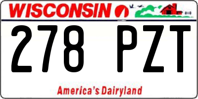 WI license plate 278PZT