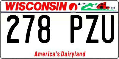 WI license plate 278PZU
