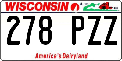 WI license plate 278PZZ