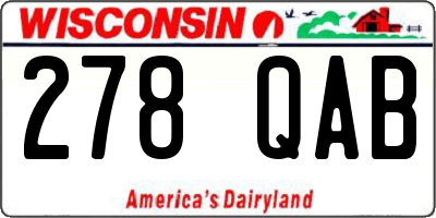 WI license plate 278QAB