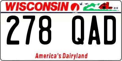 WI license plate 278QAD