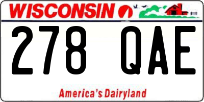 WI license plate 278QAE