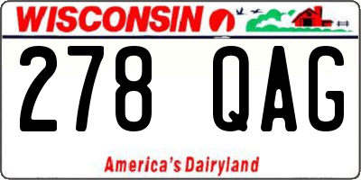 WI license plate 278QAG