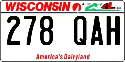 WI license plate 278QAH