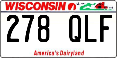 WI license plate 278QLF