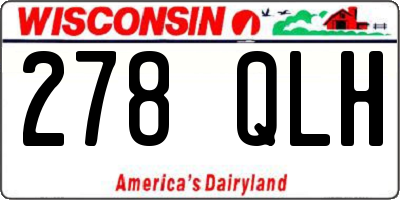WI license plate 278QLH