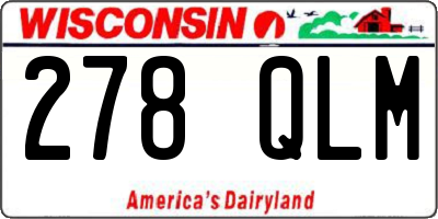 WI license plate 278QLM