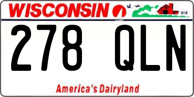 WI license plate 278QLN