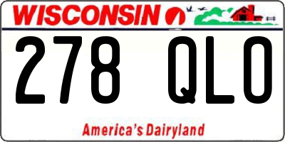 WI license plate 278QLO