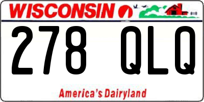 WI license plate 278QLQ
