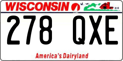 WI license plate 278QXE