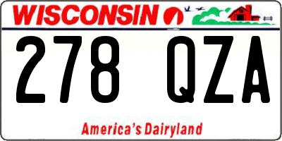WI license plate 278QZA