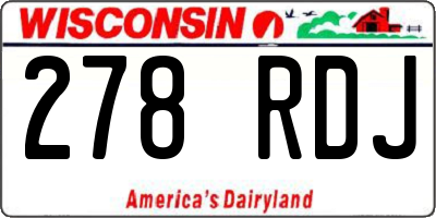WI license plate 278RDJ
