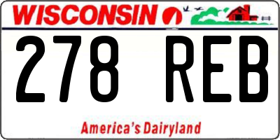 WI license plate 278REB