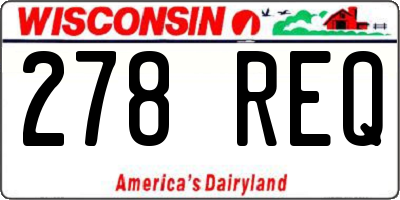 WI license plate 278REQ
