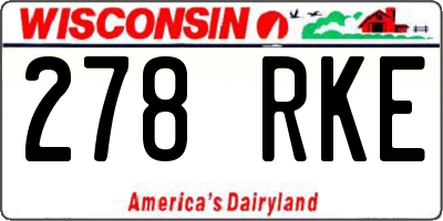 WI license plate 278RKE