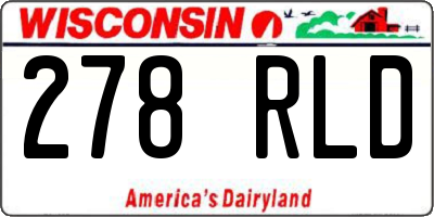 WI license plate 278RLD