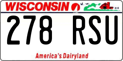WI license plate 278RSU