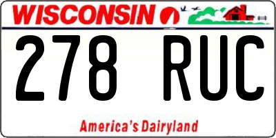 WI license plate 278RUC